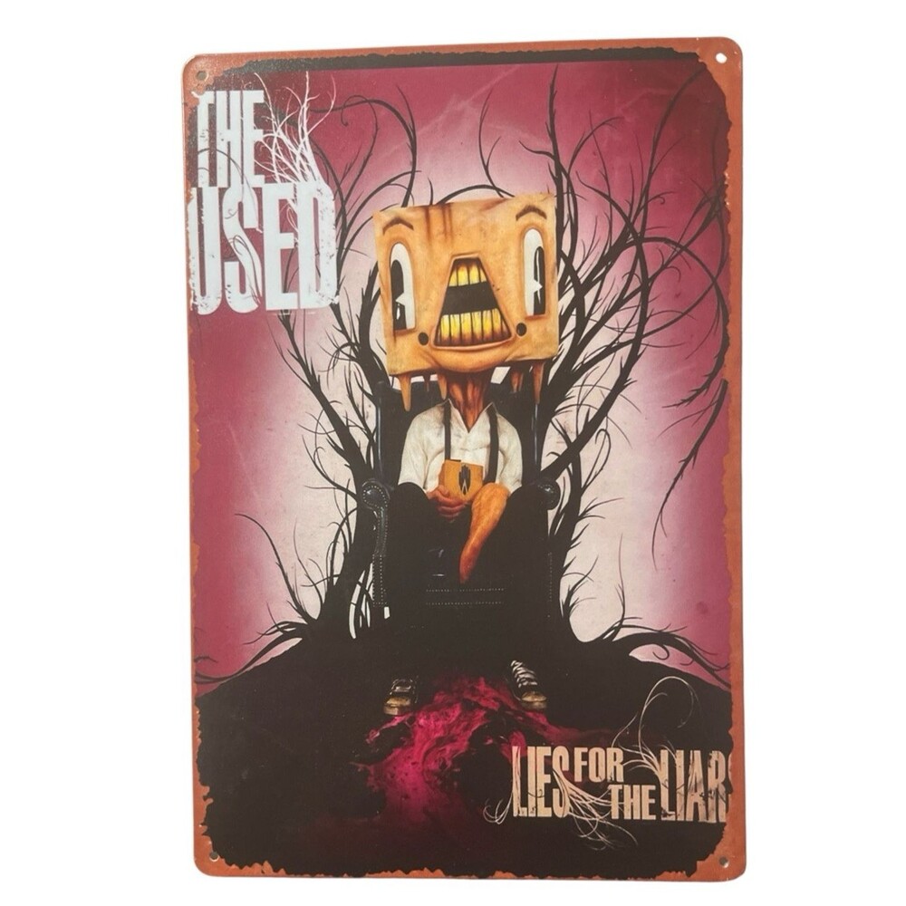 The Used Lies for the Liar Tin Metal Sign Alternative Indie Rock Decor 8x12"